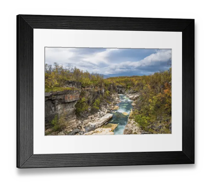 Framed Print : Autumn in Abisko canyon, Abisko National Park