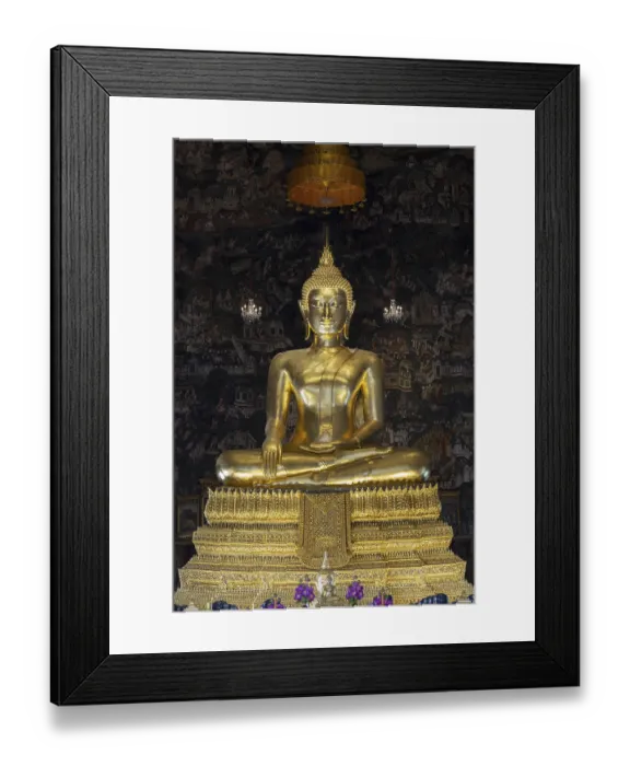 Framed Print : Golden Buddha statue, Bhumispara-mudra Framed Print : Golden Buddha statue, Bhumispara-mudra