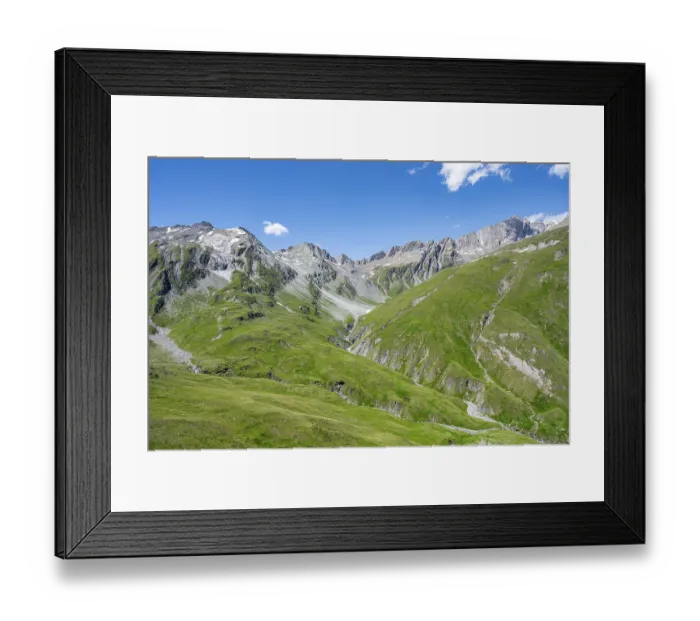 Framed Print : Rocky mountain peaks in Karbachtal with Tredebergspitze