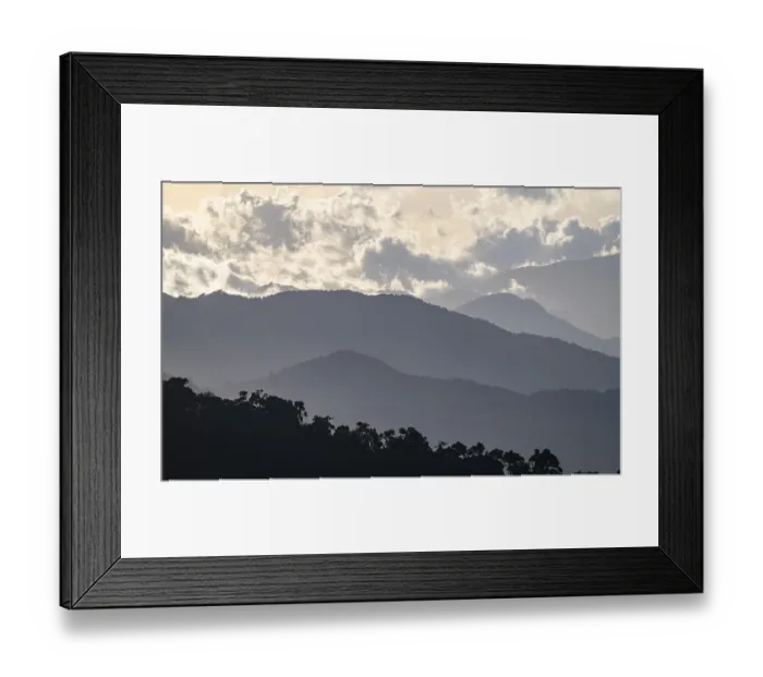 Framed Print : Clouds over cloud forest, mountain rainforest