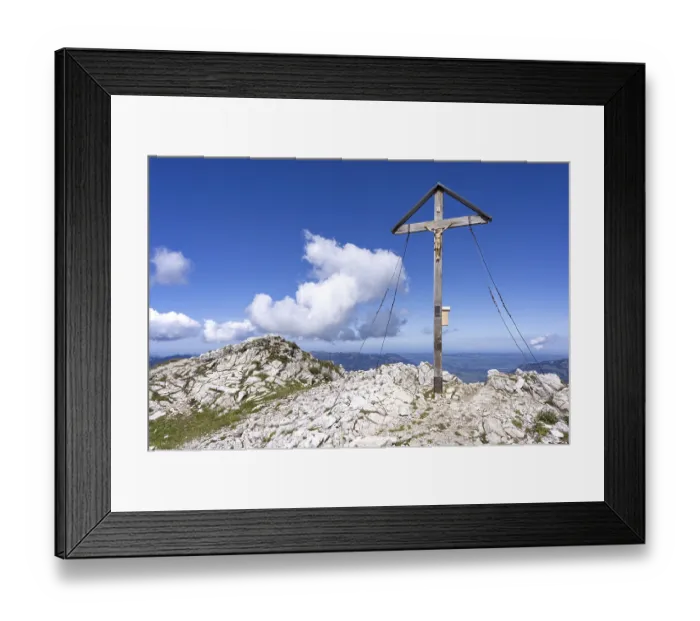 Framed Print : Summit cross, Grosser Daumen, 2280m Framed Print : Summit cross, Grosser Daumen, 2280m