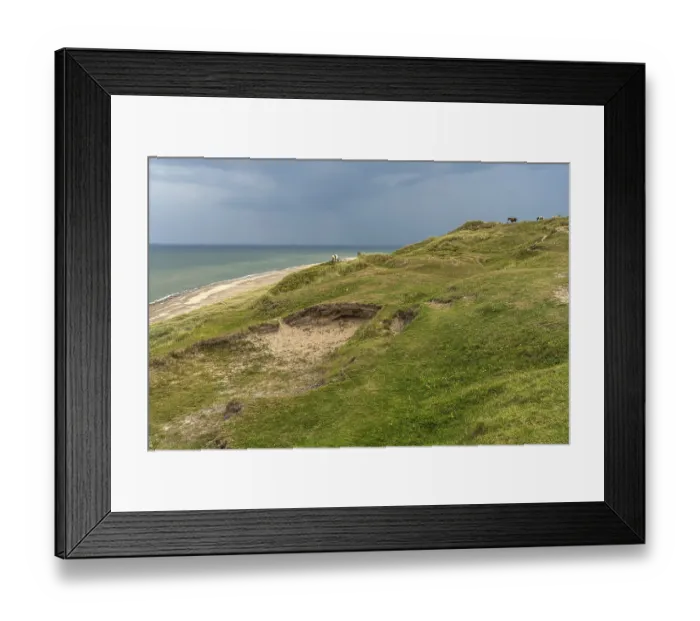 Framed Print : Horses in the Svinklovene dunes at Jammer Bay