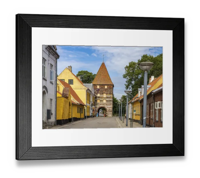 Framed Print : The Molleporten mill gate in the main town of Stege