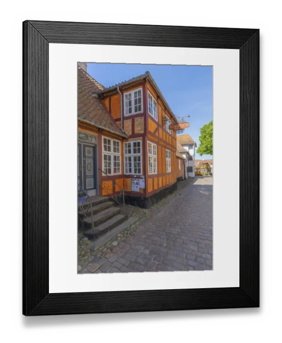 Framed Print : Faborg, Faaborg, picturesque old town with colourful houses