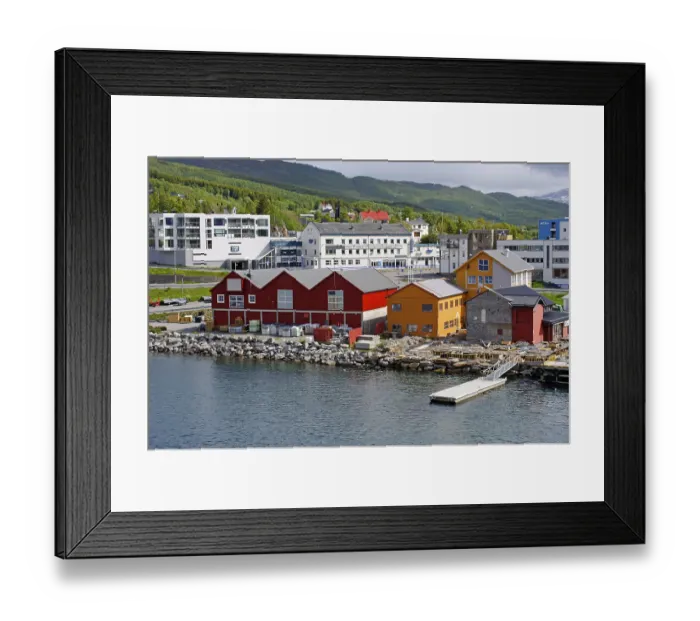 Framed Print : Houses at the Tromsoysundet, Tromso Framed Print : Houses at the Tromsoysundet, Tromso