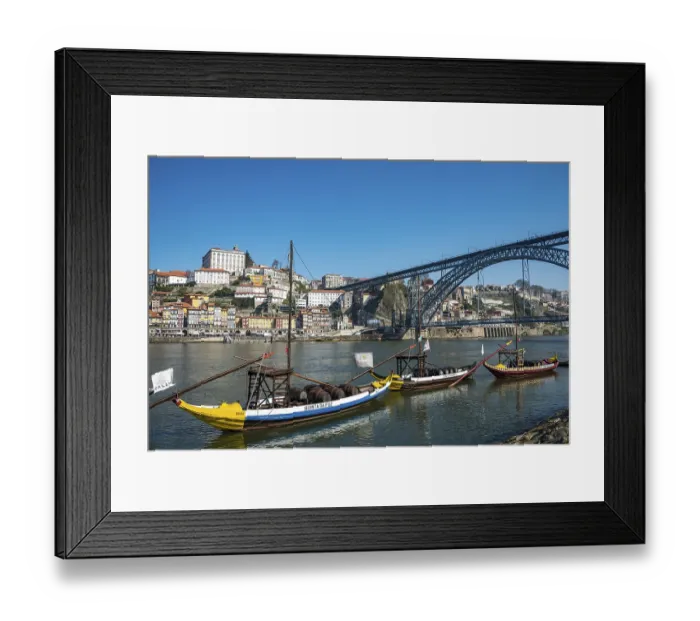 Framed Print : Rabelo boats, port wine boats on the river Rio Douro Framed Print : Rabelo boats, port wine boats on the river Rio Douro