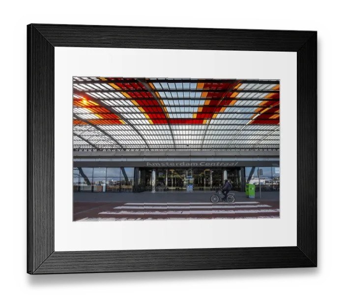 Framed Print : Cyclists on zebra crossing, Amsterdam Centraal Framed Print : Cyclists on zebra crossing, Amsterdam Centraal