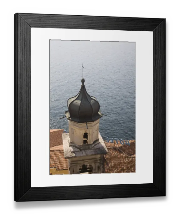 Framed Print : Church tower of Limone, Lake Garda