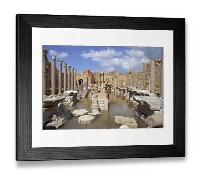 Framed Print : Roman ruins of the Severan Basilica at Leptis Magna