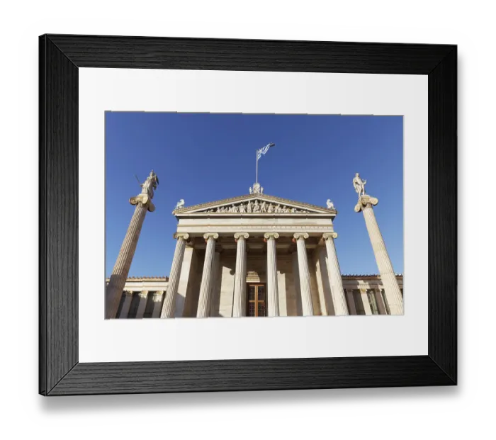 Framed Print : Academy of Athens, blue sky, neoclassical building from 1885