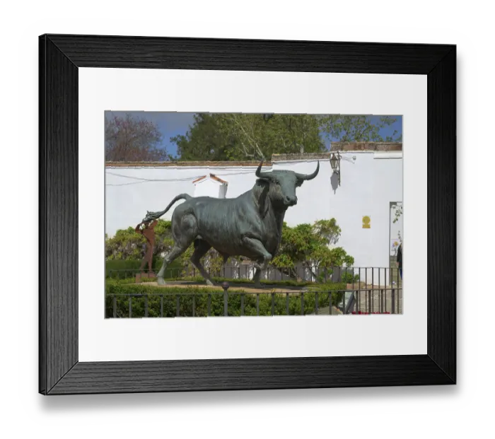 Framed Print : Bronze statue of a fighting bull Framed Print : Bronze statue of a fighting bull