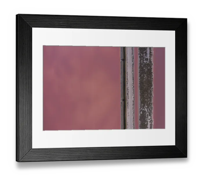 Framed Print : Aerial view of a salt works with road