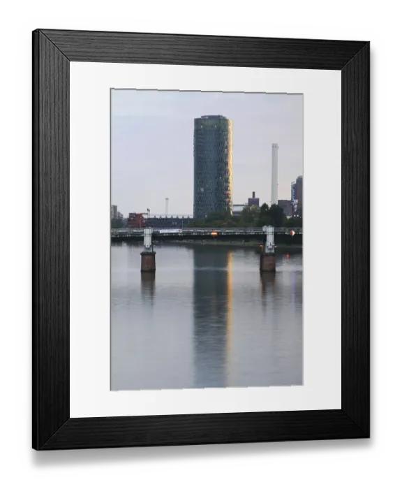 Framed Print : Main river in evening mood seen from the Eiserner Steg bridge