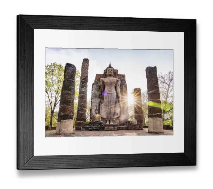 Framed Print : The giant standing Buddha in the temple Wat Saphan Hin Framed Print : The giant standing Buddha in the temple Wat Saphan Hin