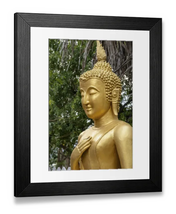 Framed Print : Golden Buddha Statue, Wat That Luang