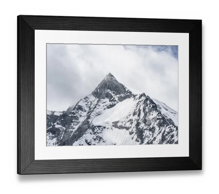 Framed Print : Mountain landscape of rock and ice