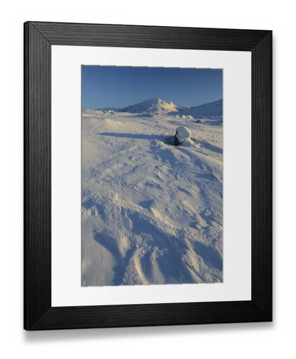 Framed Print : Snowy mountain landscape, evening light Framed Print : Snowy mountain landscape, evening light