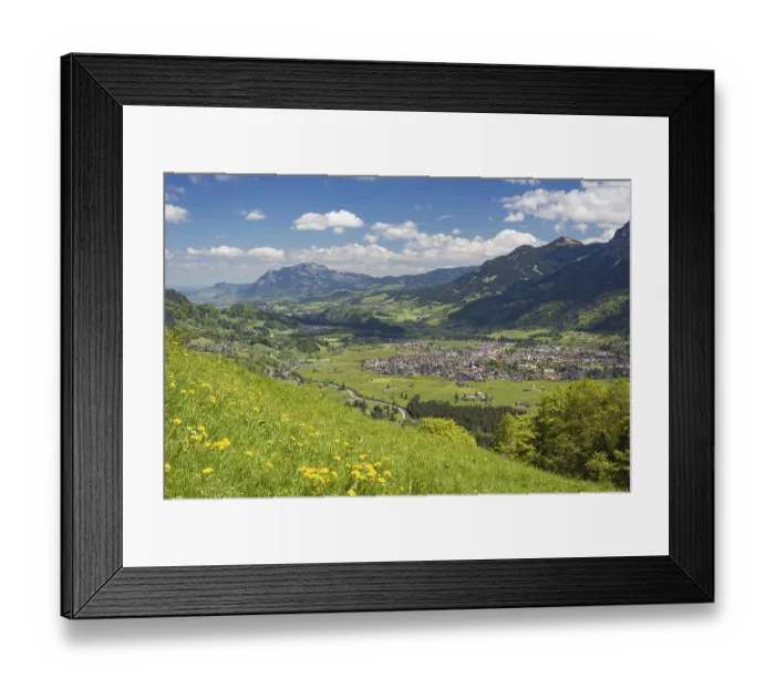 Framed Print : Mountain panorama from south-west on Oberstdorf