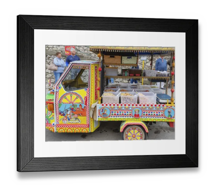 Framed Print : Vintage Ape car, Taormina, Sicily, Italy, Europe