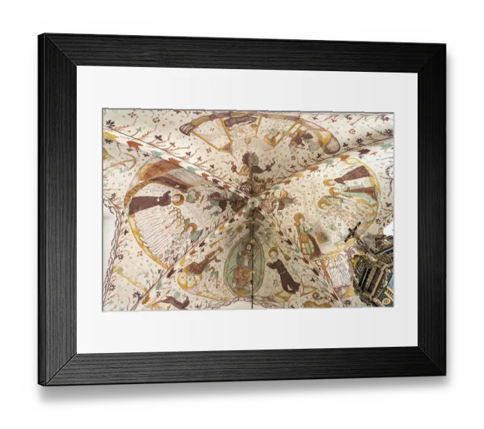 Framed Print : Religious frescoes by the Elmelunde Master in the church of Elmelunde
