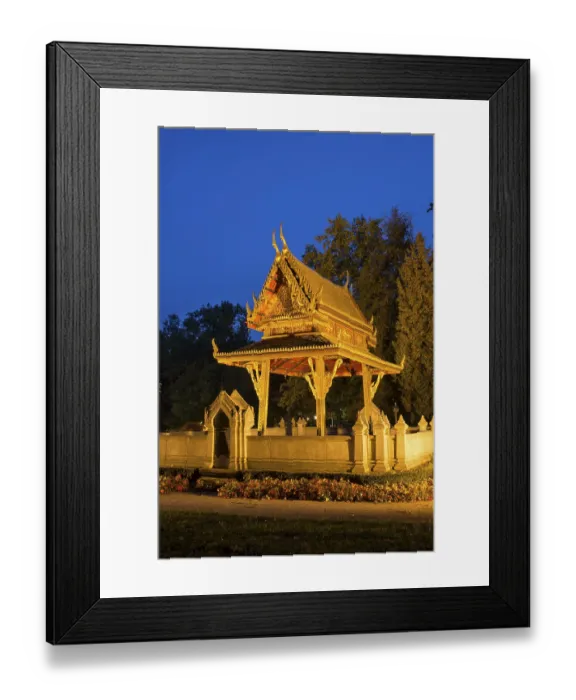 Framed Print : Sala Thai in the park, temple, park at twilight Framed Print : Sala Thai in the park, temple, park at twilight