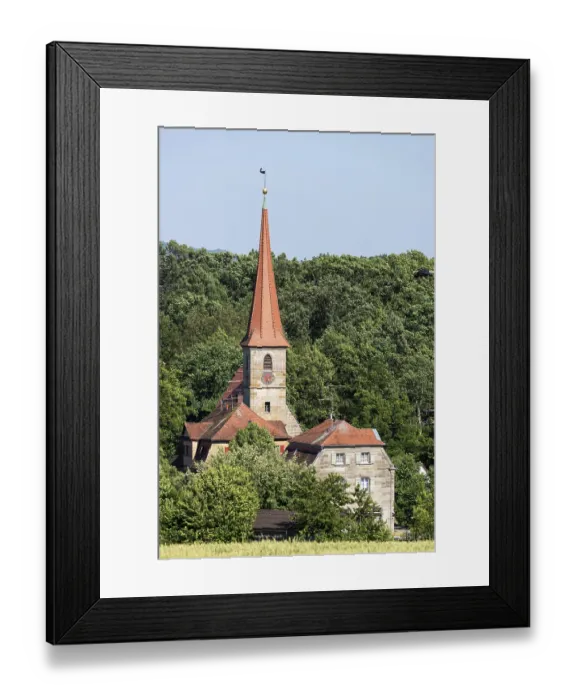 Framed Print : Church of Saint Giles and parsonage of 1734