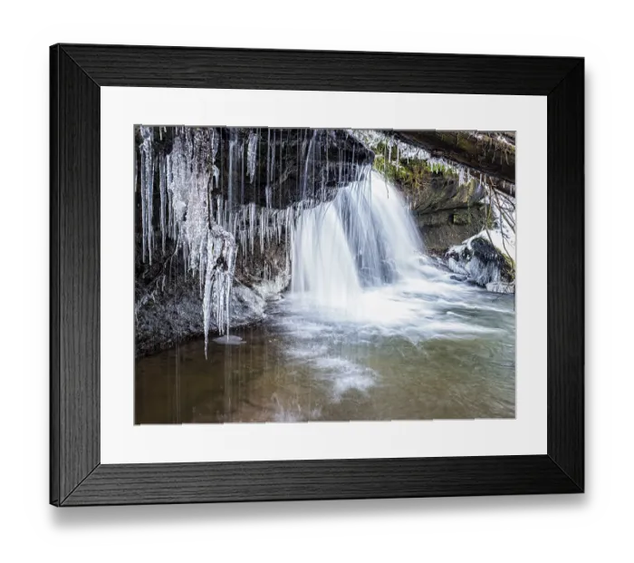 Framed Print : Struempfelbach brook with icicles in winter Framed Print : Struempfelbach brook with icicles in winter