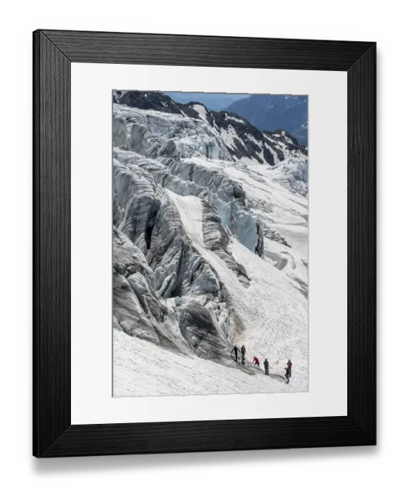 Framed Print : Glacier course, crevasses on the Glacier du Tour