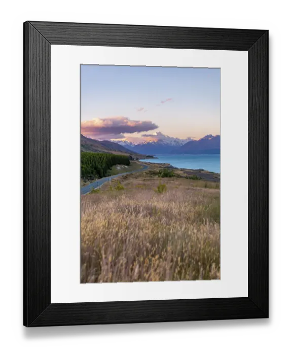 Framed Print : View of Mount Cook at sunset, Lake Pukaki
