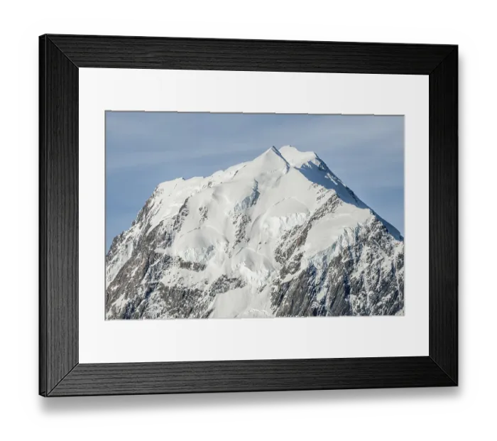 Framed Print : Glaciated peak of Mount Cook, Aoraki