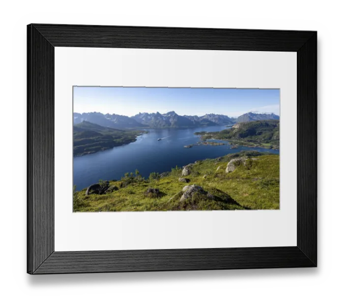 Framed Print : Hurtigruten cruise ship in the fjord