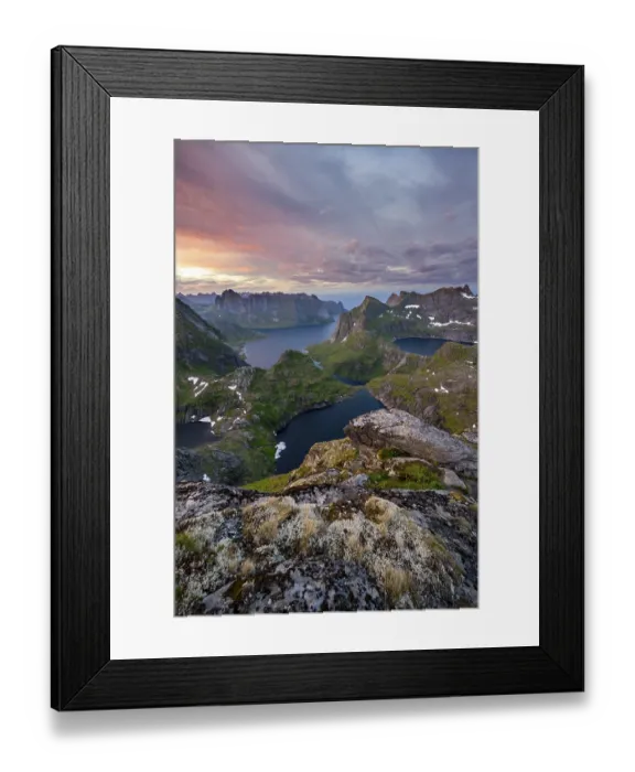 Framed Print : View over mountain tops and sea Framed Print : View over mountain tops and sea