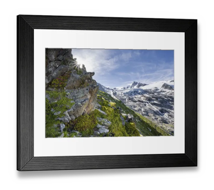 Framed Print : Glacier du Tour, Glacier and mountain peaks
