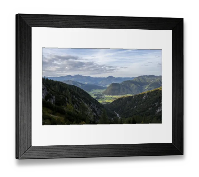 Framed Print : Green mountain landscape, Nuaracher Hoehenweg