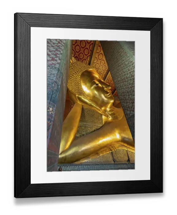 Framed Print : Close-up of the Reclining Buddha statue Framed Print : Close-up of the Reclining Buddha statue
