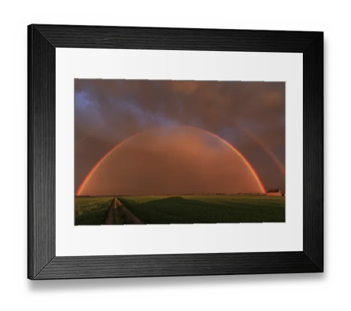 Framed Print : Rainbow, cloudy mood, evening light Framed Print : Rainbow, cloudy mood, evening light