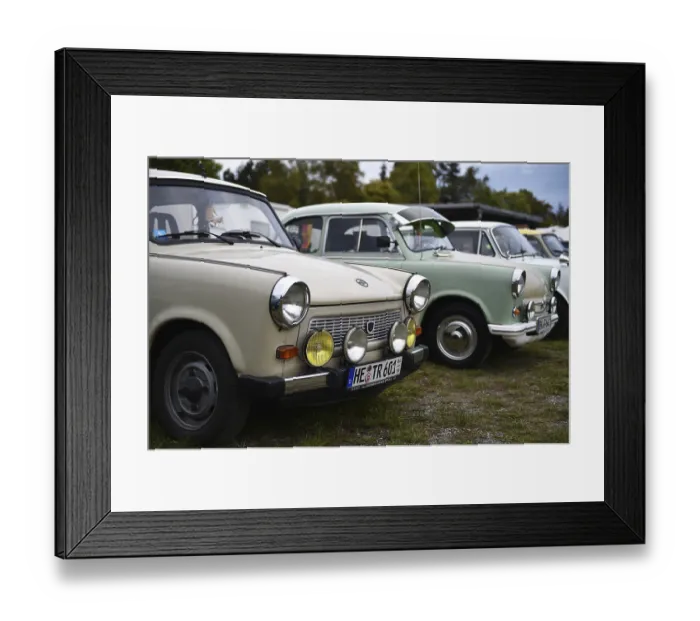 Framed Print : DDR Oldtimer Trabant 601 and P50 at a classic car meeting in Benneckenstein in the Harz Mountains