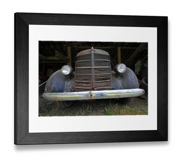 Framed Print : Radiator grill of a vintage car