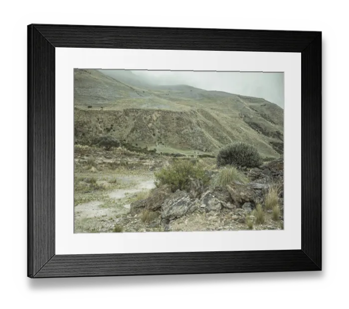 Framed Print : Landscape in the Andean highlands
