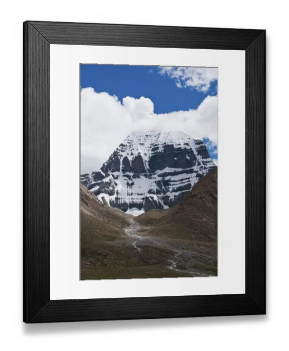 Framed Print : Sacred Mount Kailash with Mt. Kailash Kora pilgrimage route Framed Print : Sacred Mount Kailash with Mt. Kailash Kora pilgrimage route
