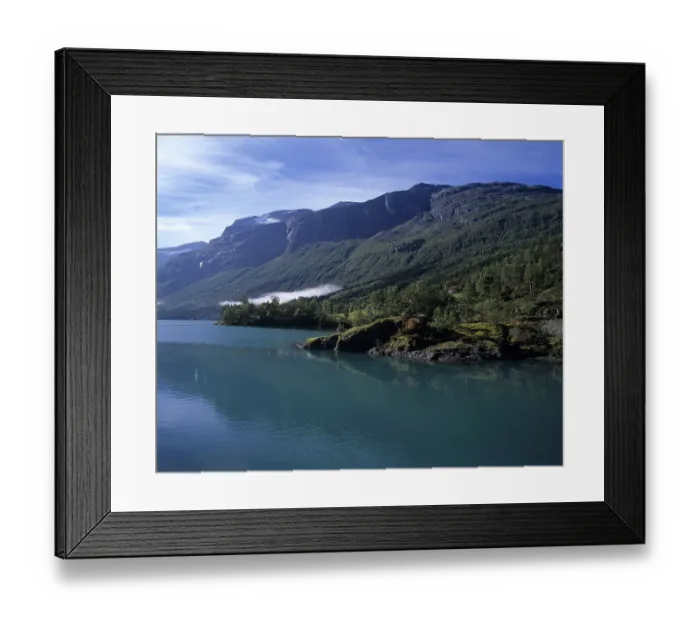 Framed Print : Landscape at Lake Lovatnet near Olden