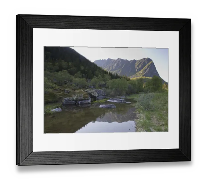 Framed Print : Shallow waters on the mountainside