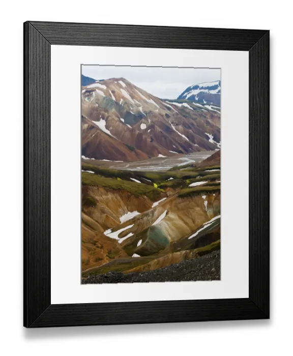 Framed Print : Coloured Rhyolite Mountains of Landmannalaugar