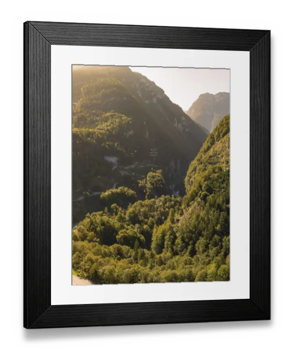 Framed Print : Mountain landscape with forest in Salzburger Land