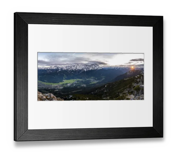 Framed Print : Sunset, Alpine panorama from the Kramerspitz Framed Print : Sunset, Alpine panorama from the Kramerspitz