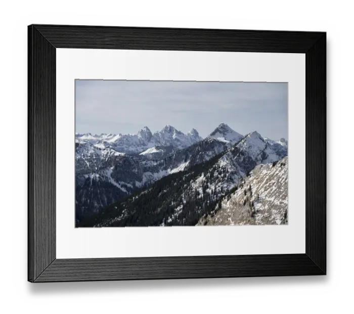 Framed Print : View of Tannheimer Berge with Gimpel and Rote Flueh