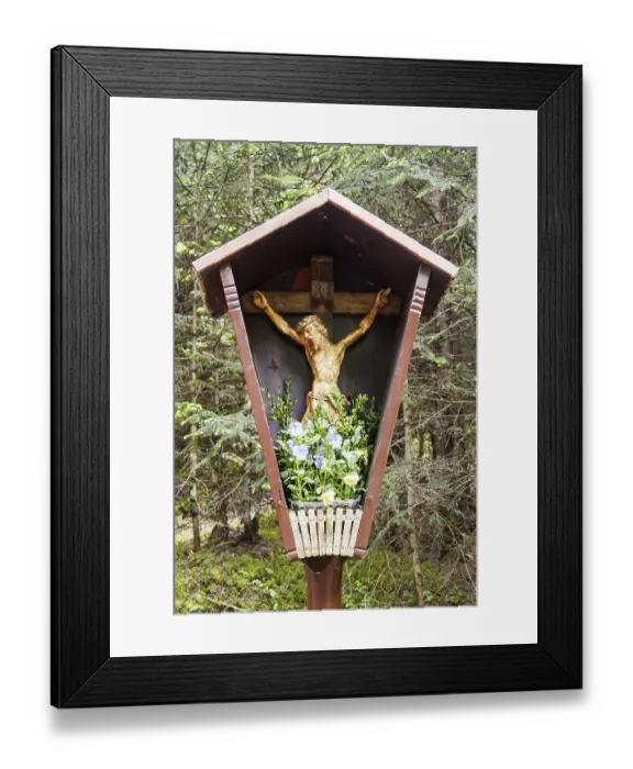 Framed Print : Crucifix, carving, Oetztal, Austria, Europe