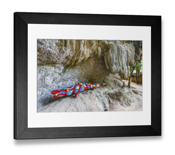Framed Print : Hiking trail with stuffed animals as sculptures at Phra Nang beach near Krabi Framed Print : Hiking trail with stuffed animals as sculptures at Phra Nang beach near Krabi