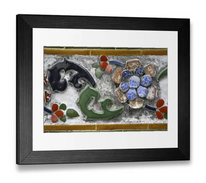 Framed Print : Wall covered with ceramic shards Framed Print : Wall covered with ceramic shards