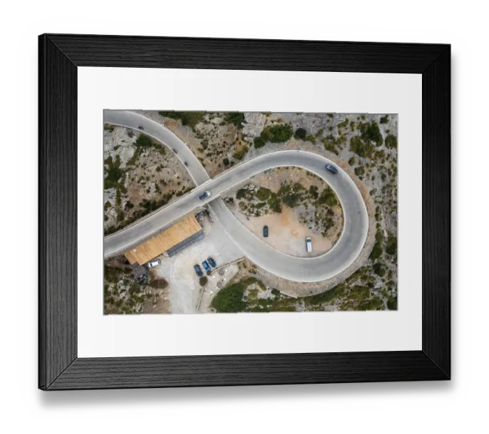 Framed Print : Winding road in the mountains